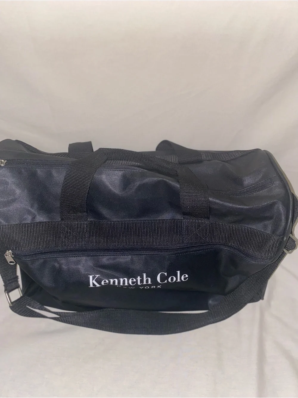 Kenneth Cole Black Travel Duffel with Front Logo Pocket